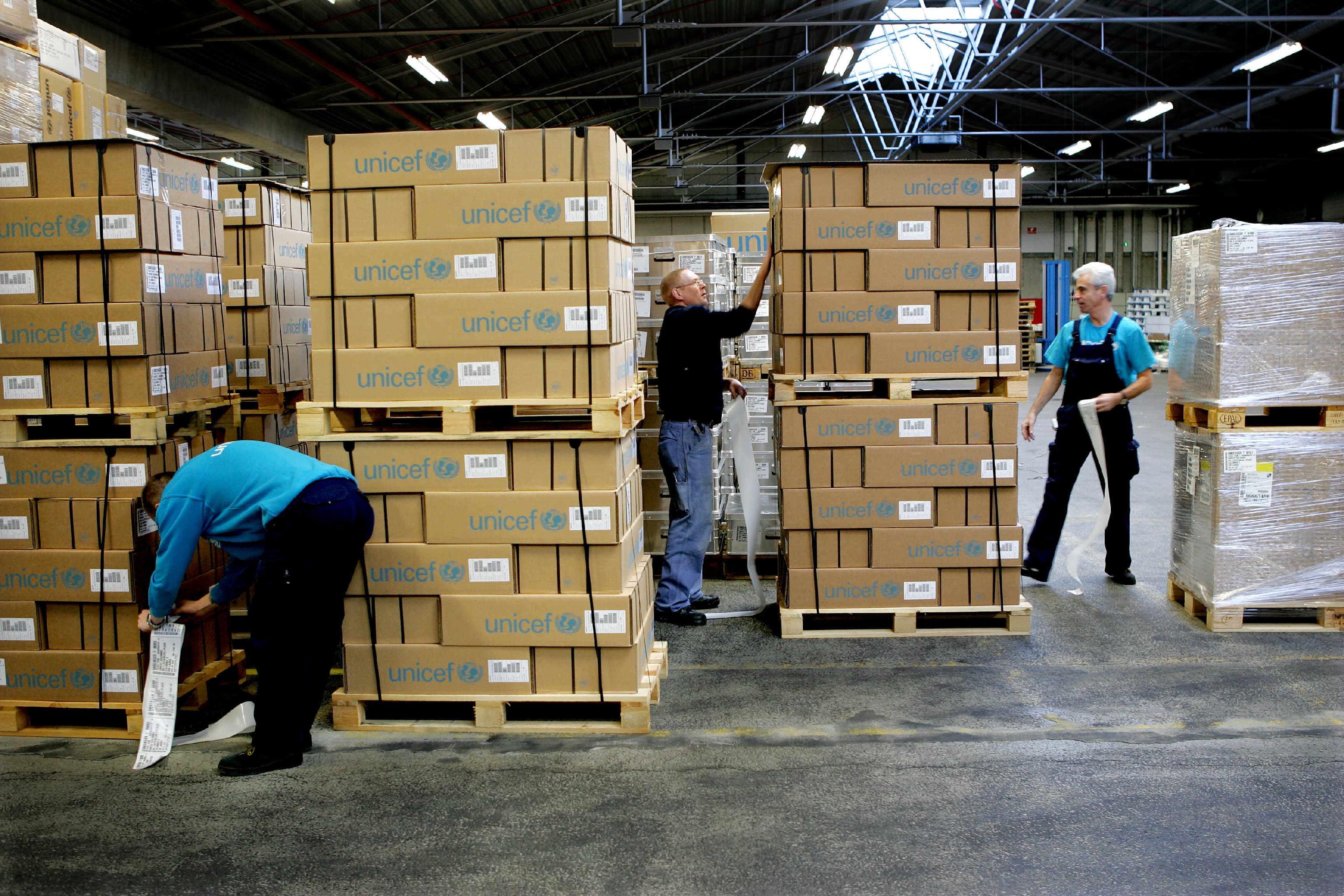 Lastpallar på centralllagret i Köpenhamn