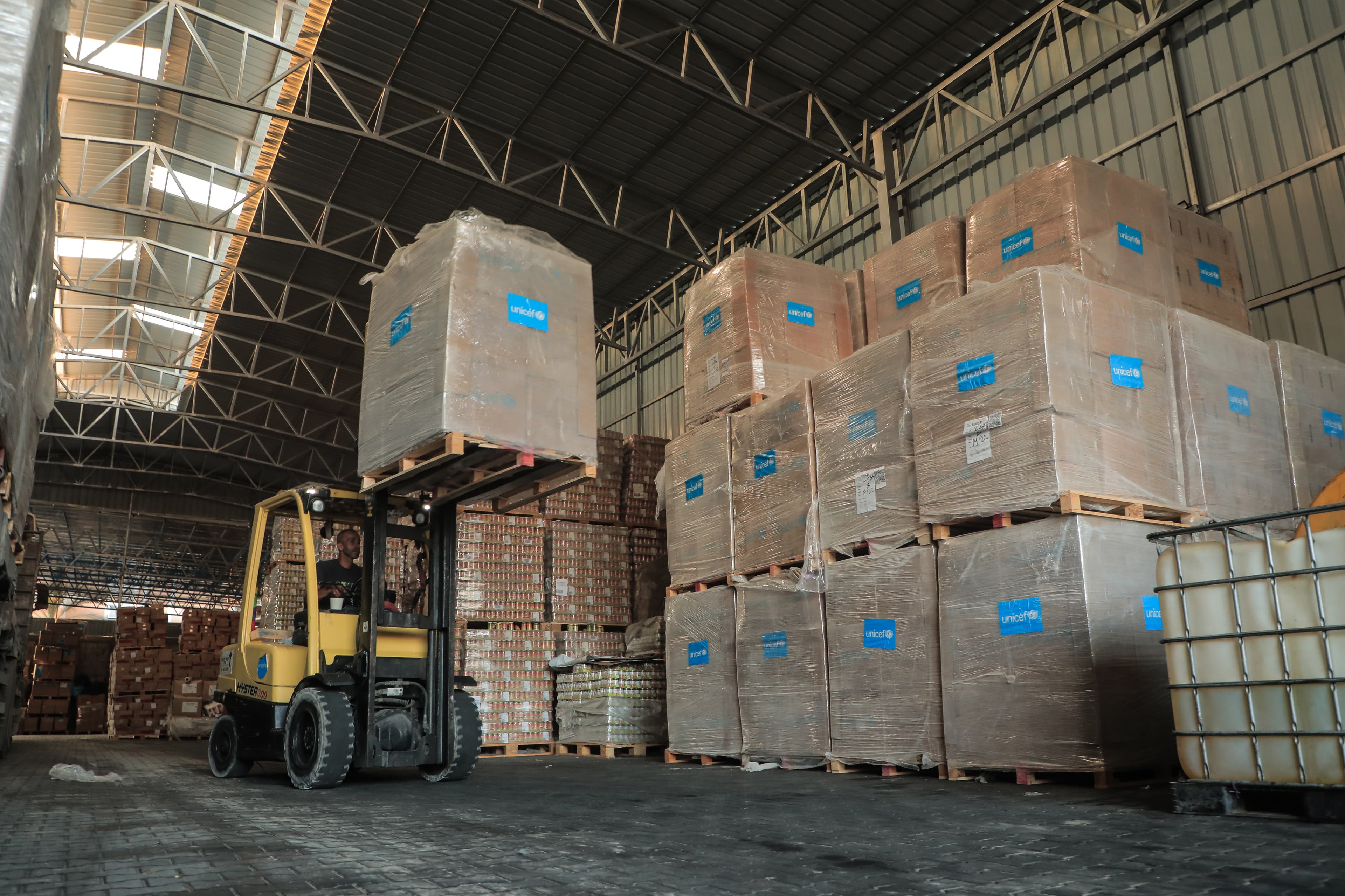 UNICEF-lager med förnödenheter – Gaza 2025