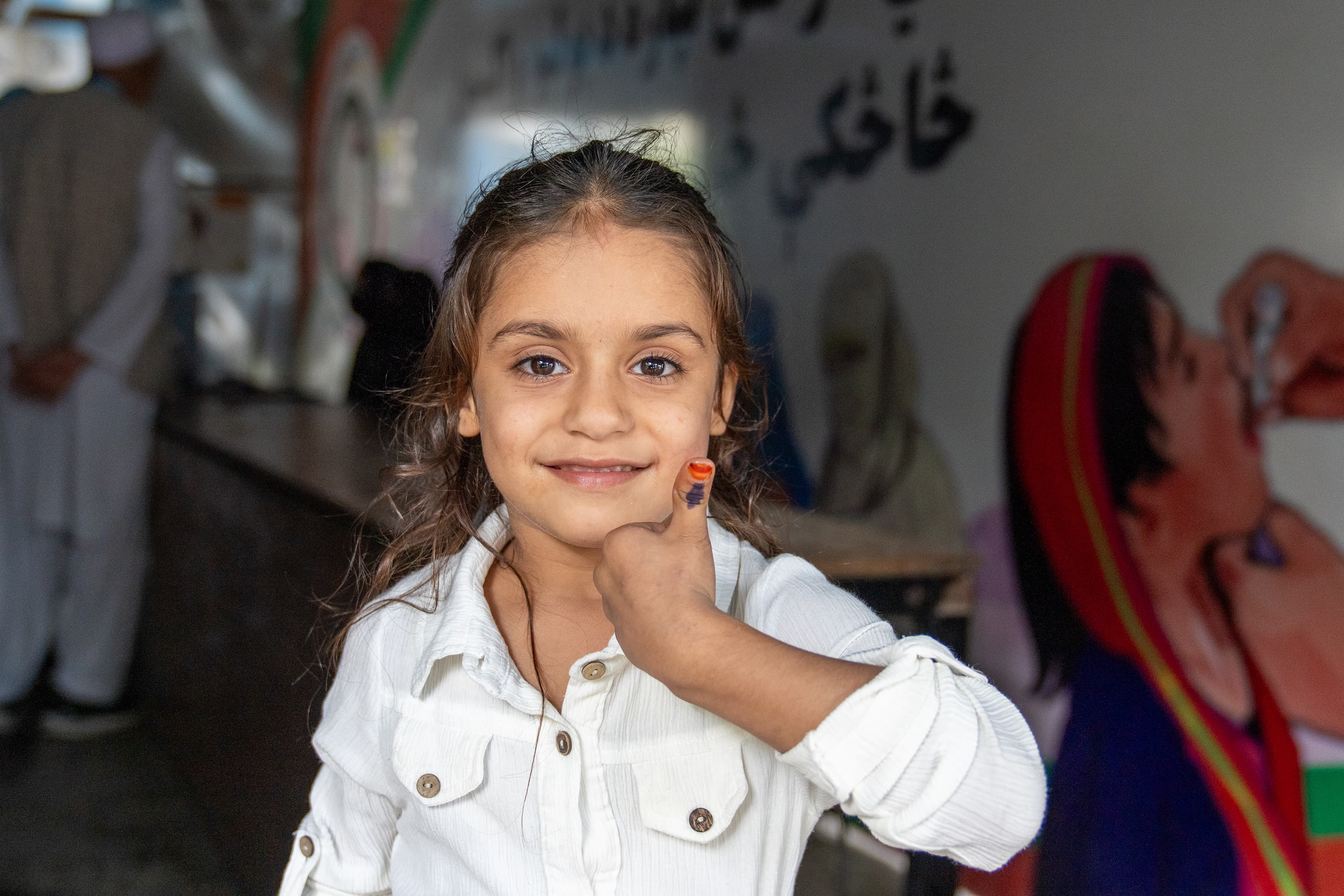 Flicka poliovaccin - Afghanistan 2023