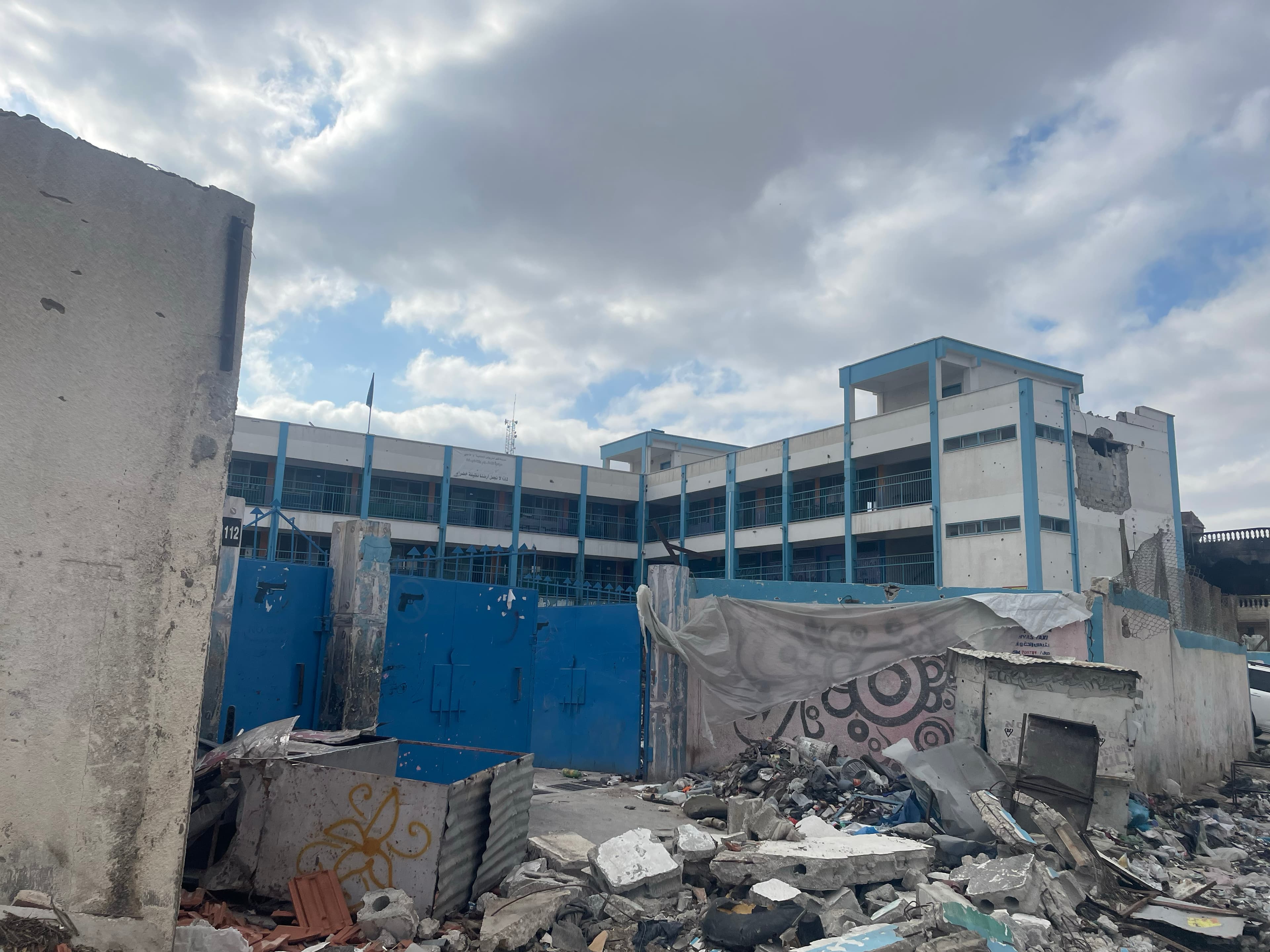 Skadad skola i Gaza - 2024